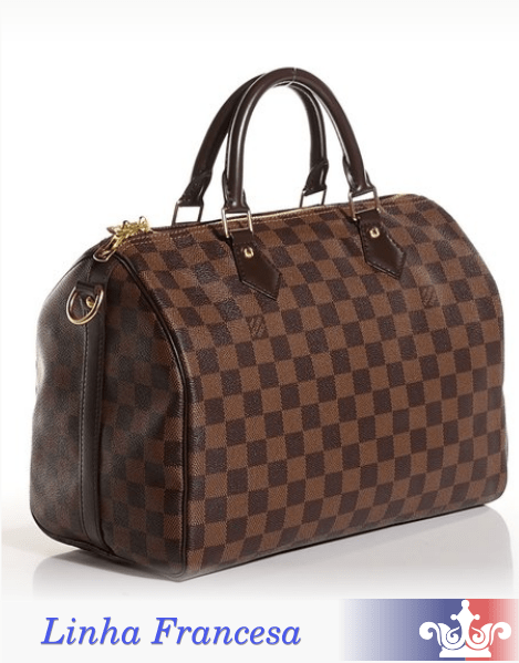 BOLSA LV SPEEDY BANDOULIRE 30 DAMIER EBENE -LINHA FRANCESA