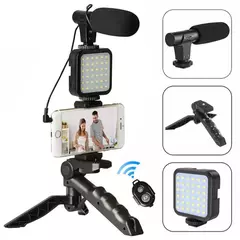 Kit Video Making Streaming Trípode Luz Led Micrófono AY-49 - comprar online