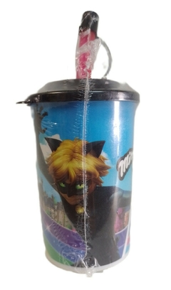 Vasito Miraculous Ladybug con Tapa y Sorbete Plástico Infantil 270 ml en internet