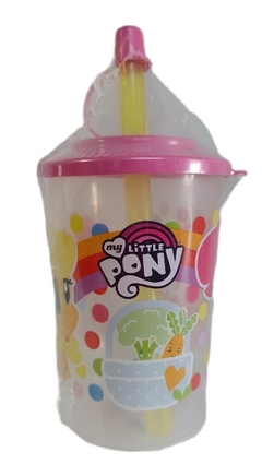 Vasito My Little Pony con Tapa y Sorbete Plástico Infantil 270 ml (Mayorista) en internet