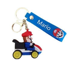 Llavero Mario Bros con Karting de Silicona - Mario Kart (Mayorista)