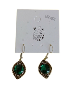 Aros Verde Estilo Vintage - Colgantes