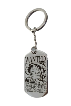 Llavero Wanted Monkey D Luffy de Metal - One Piece - (Mayorista)