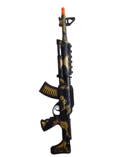 Rifle Ametralladora Camuflada a fricción Negro y Dorado - 62 cms - comprar online