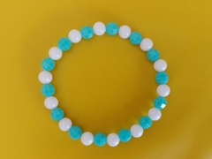 Pulsera Celeste y Blanca - Elástica