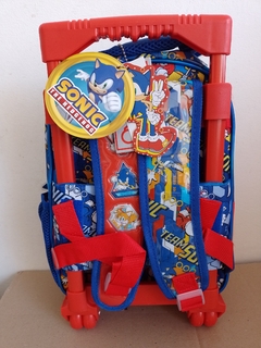 Imagen de Mochila Sonic The Hedgehog con Carrito 12 Pulgadas Cresko