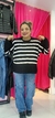 Maxi sweater rayado negro y blanco - comprar online