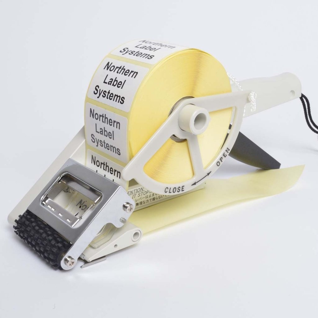 APF60 Maquina de poner etiquetas y pegatinas hasta 60mm, aplicadora manual  de etiquetas