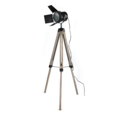 Lampara De Pie Estudio Cine Reflector Negro-Pie Gris Gaspeado (L37)