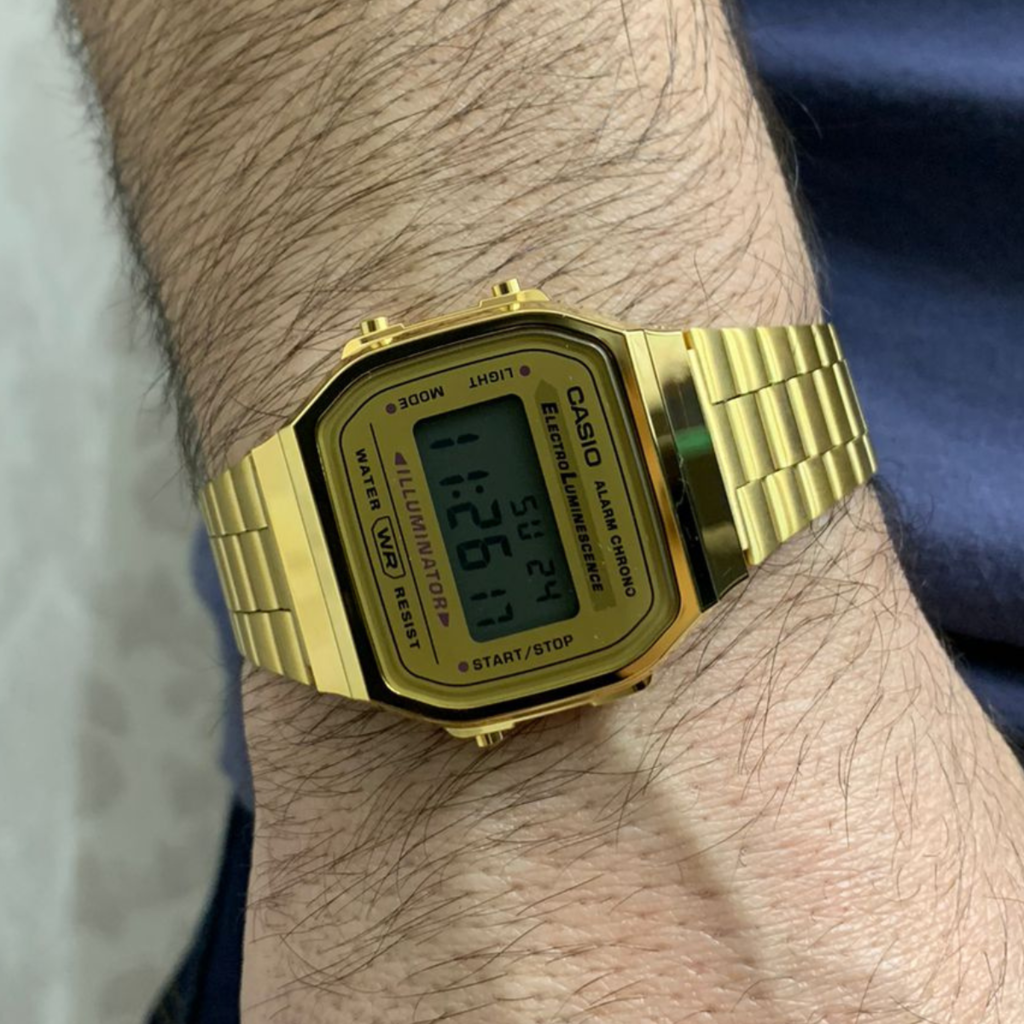 Casio gold retro digital watch cheap