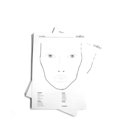 MIHO: FACE CHART : Pack Hojas Facechart (x20) - Profesión Belleza