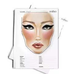 MIHO: FACE CHART : Pack Hojas Facechart (x20)