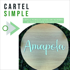 Cartel premium personalizado con logo marca inscripción nacimiento nombre boda acrilico madera enchapada mdf colgante a medida 40cm 50cm 60cm 70cm espejo plateado dorado color emprendedor emprendimiento identificador bienvenidos pared interior exterior