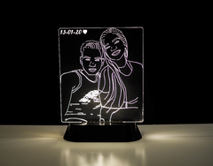 souvenir regalo souvenirs Guayaba Laser La Plata corte y grabado laser Lampara led 3d personalizada GuayaLed Mini Max foto con luz acrilico RGB luz blanca aniversario cumpleaños enamorados pareja personalizado transparente