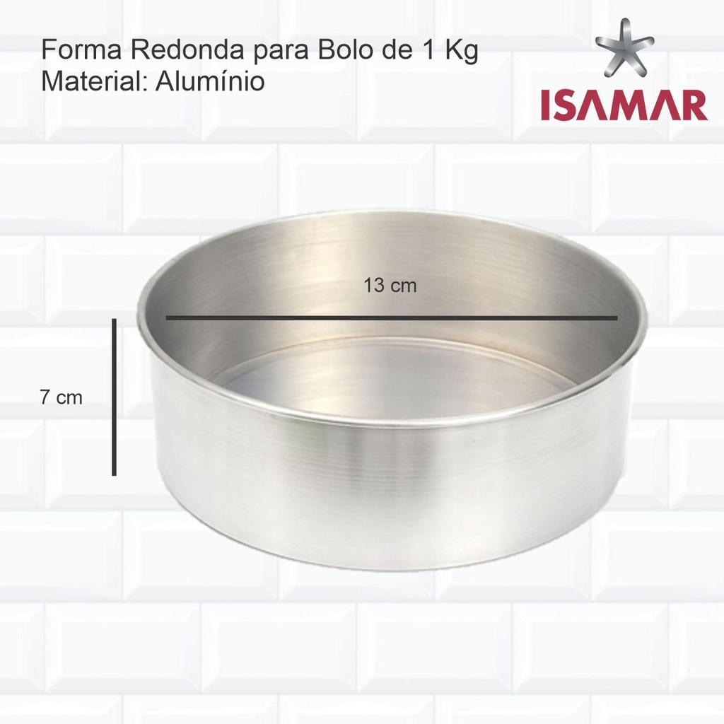 FORMA BOLO DE 1 KG - REDONDA (13x7 CM) - ISAMAR