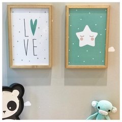 Set cuadrito infantil Love + Estrella aqua