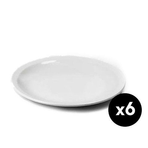 6 Platos Playos 25cm Porcelana Tsuji 450 Primera Sello