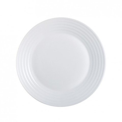 Plato Playo 26cm Vidrio Temp.Blanco Prima*