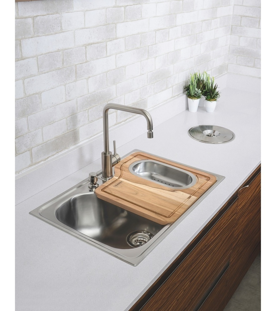 Cesto Tacho Basura De Empotrar Cocina Mesada Tramontina 8l