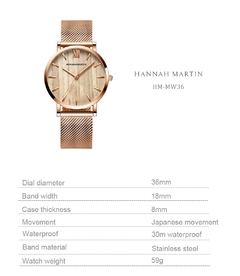 Relógio Feminino HANNAH MARTIN MW36 Á Prova D'Água - comprar online