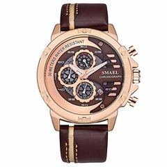 Relógio SMAEL Pulseira de Couro SL-9060 à prova d´ água