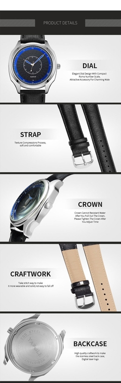 Relógios De Luxo Masculino À Prova D' Água Yazole Z354 - comprar online