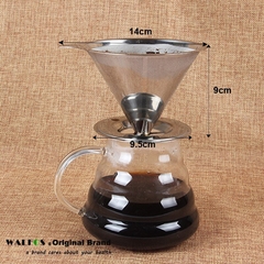 Imagem do Filtro De Café Reutilizável Com Cone De Aço Inoxidável WALFOS, Cesta De Malha Com Filtro De Café