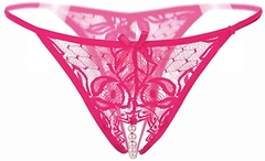 Kit 5 Calcinha Rosa Escuro Fio Dental de Pérola ElaShopp - ElaShopp.com