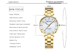 Relógio De Luxo MINIFOCUS MF 0224 À Prova D' Água Pérola - comprar online