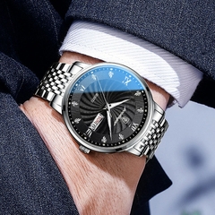 Relógios Masculinos POEDAGAR 827 Ultrafinos Calendário ImpermeávelAço Inoxidável Quartzo - comprar online