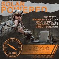 Relógio Digital NORTH EDGE Energia Solar À Prova Água 50m Militar
