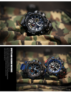 Relógio Militar Masculino SMAEL 1545 50m Impermeável led Quartzo Digital - comprar online