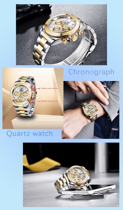 Relógio Masculino Casual BENYAR BY-5169 Aço Inoxidável à prova d água - loja online