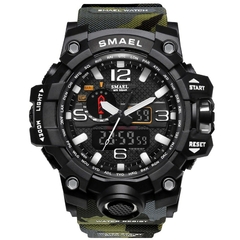 Relógio Militar Masculino SMAEL 1545 50m Impermeável led Quartzo Digital - ElaShopp.com
