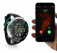 Lokmat relógio inteligente esporte à prova d'água pedômetros mensagem lembrete bluetooth natação ao ar livre homens smartwatch para ios telefone android - loja online
