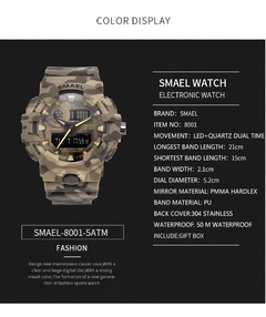 Relógio SMAEL 8001 Camuflagem Exército À Prova D´Água na internet