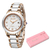 Relógio de Pulseira Feminina de Ouro Rosa Impermeável - loja online
