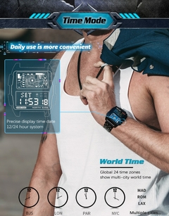 Relógio Digital Masculino Quadrado NORTH EDGE Impermeável 50M Esportivo - ElaShopp.com