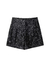 Mini Shorts Feminino de Zíper frontal preto de lantejoulas na internet