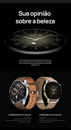 Smartwatch Huawei Watch GT 3 Monitoramento de SpO2 Bluetooth chamadas ROSTEST à prova d'água GT3