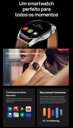 Smartwatch Huawei Watch GT 3 Monitoramento de SpO2 Bluetooth chamadas ROSTEST à prova d'água GT3 na internet