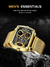 Imagem do Relógio de Pulso Masculino de Quartzo de Ouro Impermeável LED