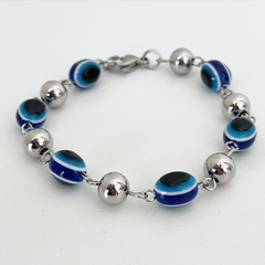 PULSERA ACERO OJOS TURCOS K1468