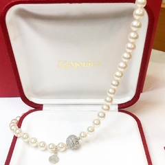 Collar de perlas Majorica perlas 8 mm 40 cm cierre Pavee T2012 en internet