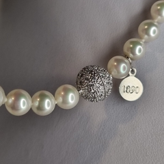 Collar de perlas Majorica perlas 8 mm 40 cm cierre Pavee T2012 - comprar online