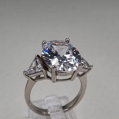 Importante anillo con cristal Swarovski oval plata 925 cod 9576