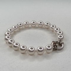 PULSERA PERLAS Y CIERRE PLATA 925 COD J615