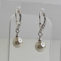 AROS PLATA CON PERLA Y BRISURA COD 4402