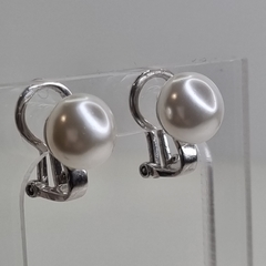 AROS PLATA ITALIA CON PERLAS NATURALES BOTON Y CLIP 6093