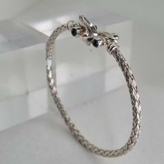 PULSERA ITALIANA CON CIERRE ZAFIROS CABUJON COD 10245